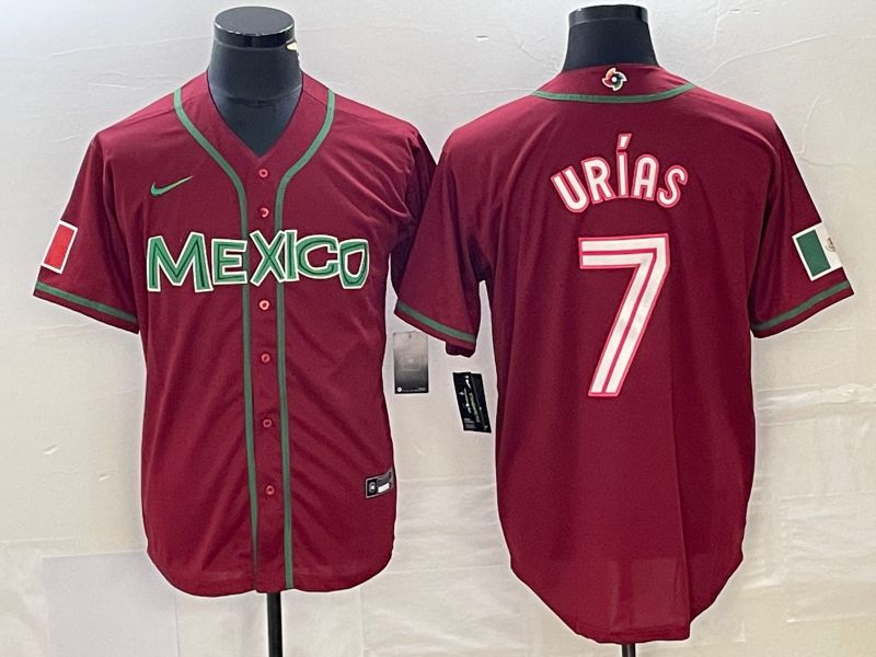 Men 2023 World Cub Mexico #7 Urias Red Nike MLB Jersey12->more jerseys->MLB Jersey
